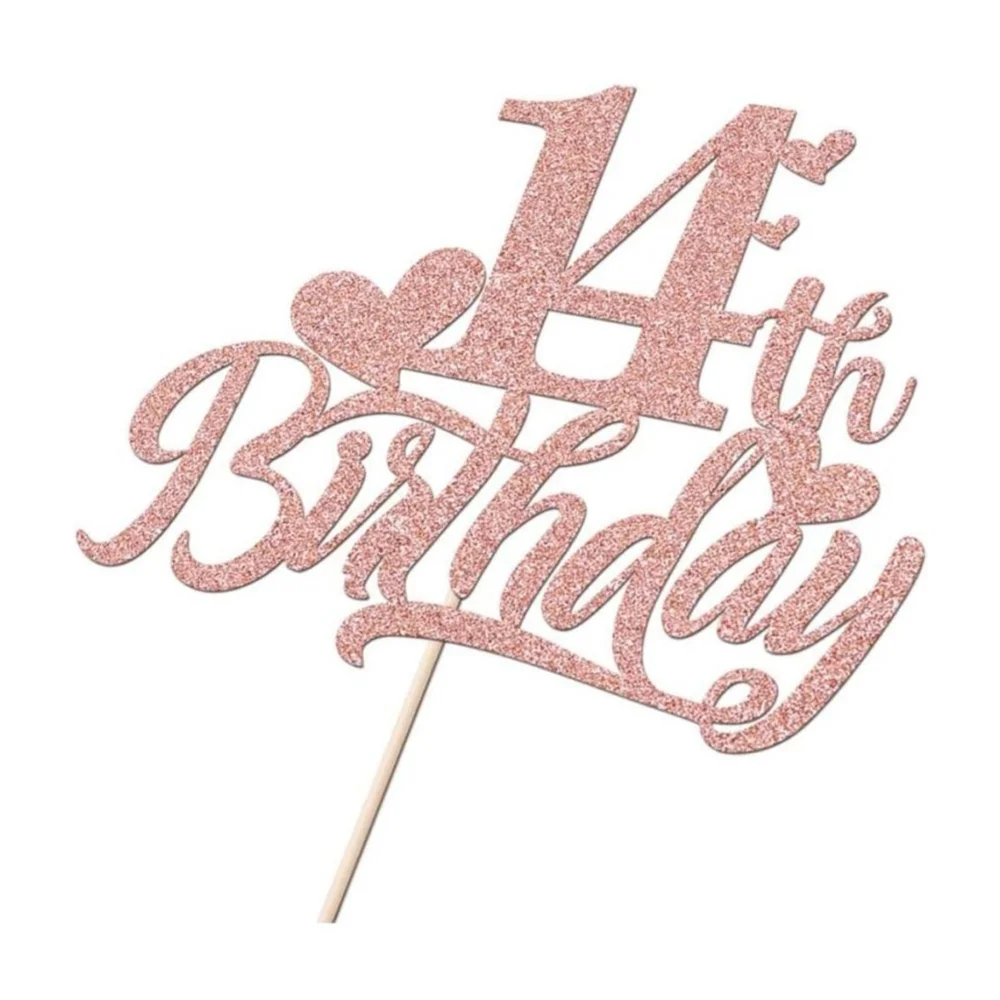 Rose‎ Gold 14th Birthday Cake Topper